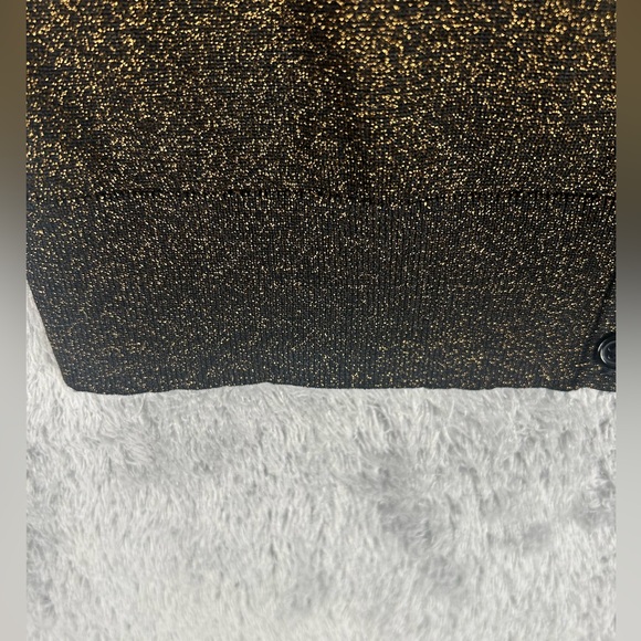 Like New Boden Long Sleeve Button Down Gold Metallic Glitter Cardigan Size 4 - Picture 12 of 16